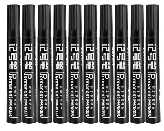 得力(deli) 6821 黑色粗头物流油性记号笔大头笔
